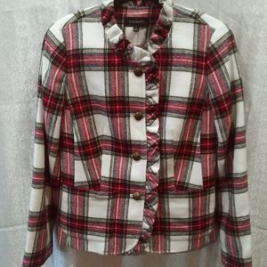 Talbots Red and white plaid blazer NWT size 2
